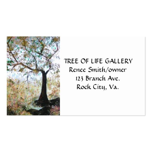 "TREE OF LIFE" business card (front side)