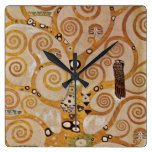 Tree of Life by Klimt, Stylized Art Nouveau Symbol Clocks