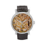 Tree of Life by Klimt, Stylized Art Nouveau Symbol Wristwatches
