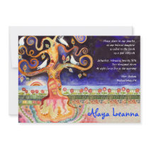 Tree of Life Doves Bar Bat Mitzvah Invitation