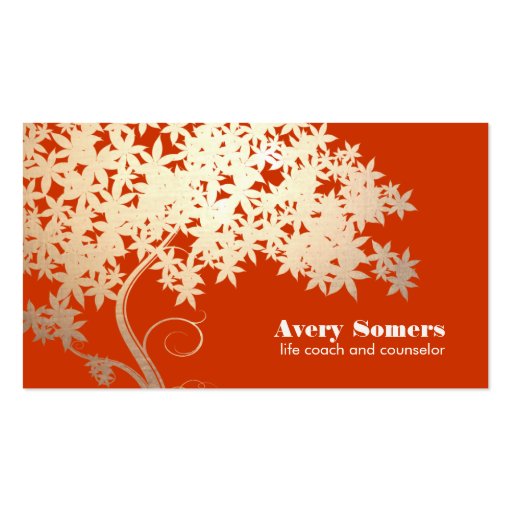 Tree of Life Health and Wellness Orange Business Cards