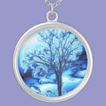 Tree of Life in Ice Blue Necklace. necklaces