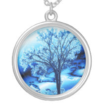 Tree of Life in Ice Blue Necklace.