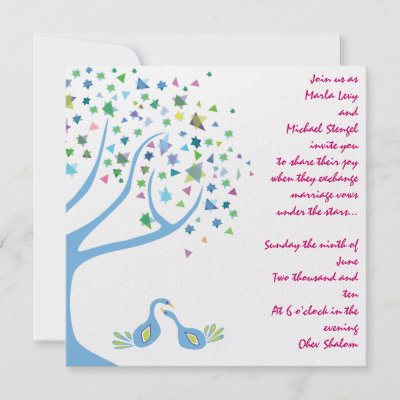 Tree of Life Jewish Wedding Invitation Engagement by Marlalove73