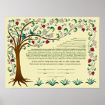 Tree of Life Ktubah, surround-design, ivory Print