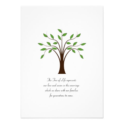 Tree of Life Modern Symbolic on White #2 Wedding Custom Invitation