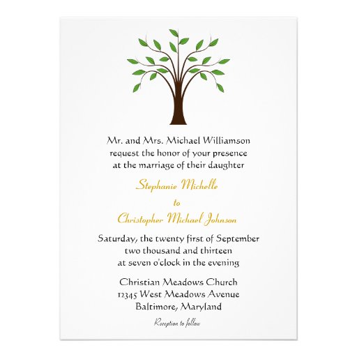 Tree of Life Modern Symbolic on White #2 Wedding Custom Invitation