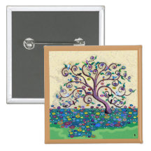 Tree of life pinback buttons