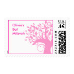 Tree of Life Pink Bat Mitzvah Sweet 16 Postage