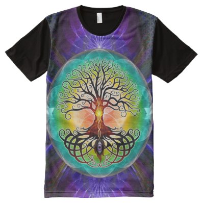 Tree of Life Print All-Over T-Shirt All-Over Print T-shirt