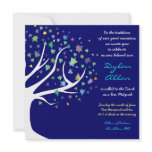 Tree of Life Stars Bar Mitzvah Invitation Blue