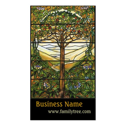 Tree of Life/Tiffany Stained Glass Window Business Card (front side)