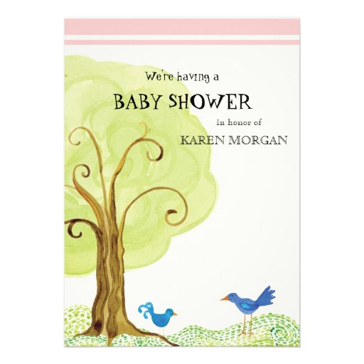 Tree of Life Whimsical Girl Baby Shower Invitation