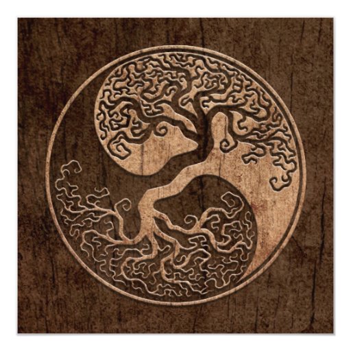 tree of life yin yang with wood grain effect card zazzle tree of life yin yang with wood grain effect card zazzle