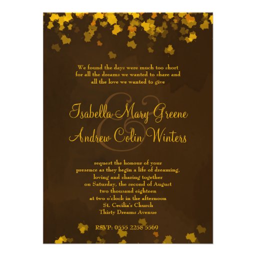 Tree of Love - Autumn Wedding Invite