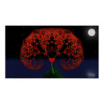 Tree of Love - Heart Fractal (Good Rain) posters