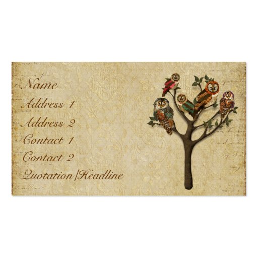 Tree of  Owls Business Card/Tags