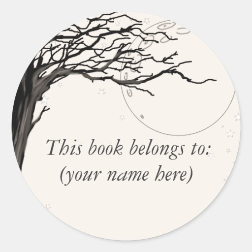 Tree, old newspaper quality round stickers