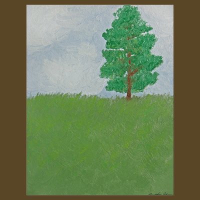 Tree on Hill - First Oil Painting Flyers by OutdoorArt