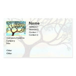 Tree on Vellum with Watercolor Background Business Cards