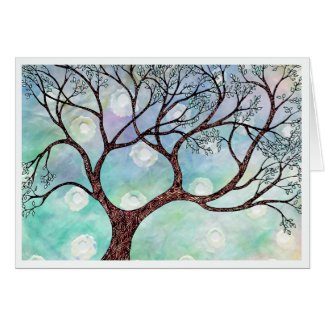 Tree on Vellum with Watercolor Background card