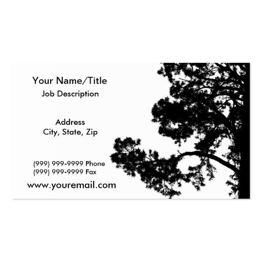 Tree Over Hill Business Card Template (back side)