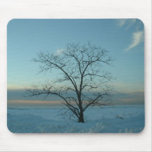 Tree Overlooking The Frozen Bay Mouse Mats