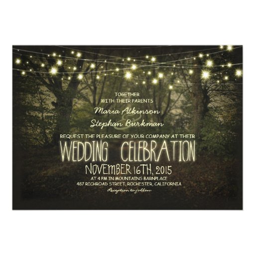 Tree Path rustic wedding invitation