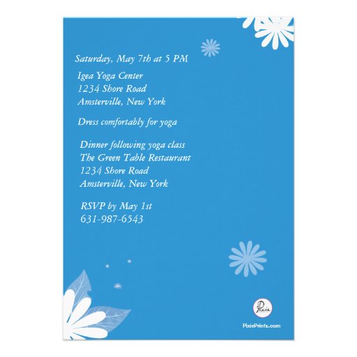 Tree Pose Yoga Party Invitation