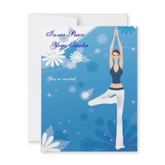 Tree Pose Yoga Stationery Card Personalized Invita invitation