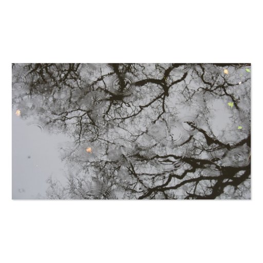 Tree Reflections & Rain in Water Photo Card Business Card Template