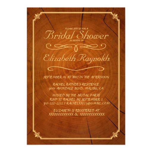 Tree Rings Bridal Shower Invitations