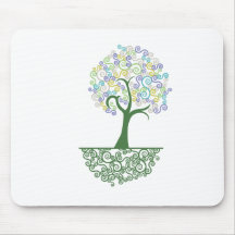 Tree ~ Roots of Life Colorful Scroll Trees Mouse Pad