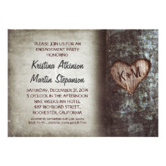 Tree rustic engagement party invitations