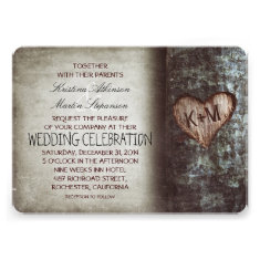 Tree rustic wedding invitations