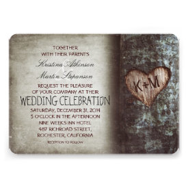 Tree rustic wedding invitations cards