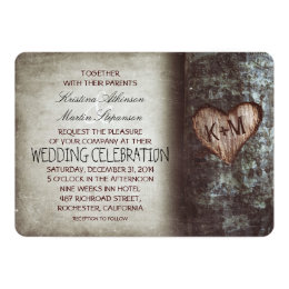 Tree rustic wedding invitations cards