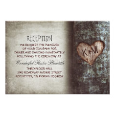 tree rustic wedding reception & driving directions custom invitations