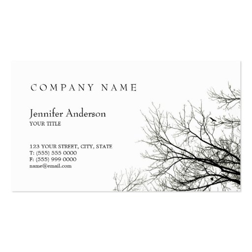 Tree Silhouette business card (front side)
