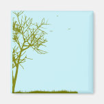 tree silhouette refrigerator magnet