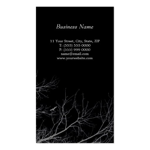 Tree Silhouettes business card (back side)