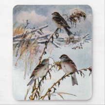 Tree Sparrows in Winter Mouse Pads