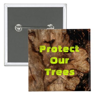 Tree Stump Pinback Button