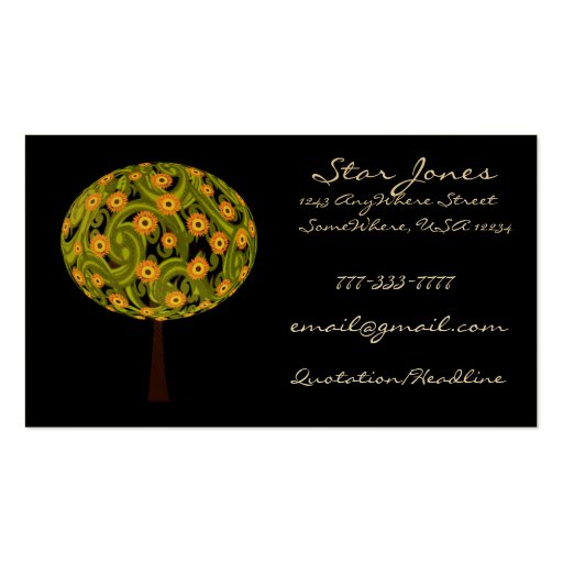 Tree SunFlowers Business Card (front side)