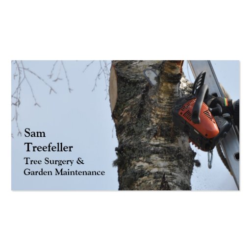 Tree surgery business card (front side)
