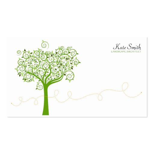 Tree & Swirl Business Cards (front side)