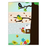Tree throughout the four seasons card
