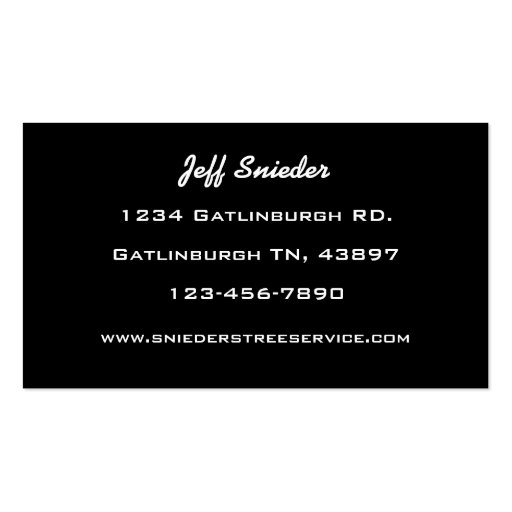 Tree Trimmer Service Business Card Templates (back side)