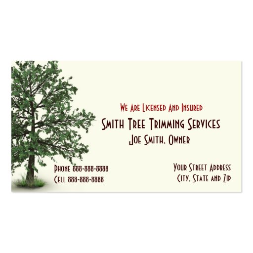 Tree Trimming Care Services Business Card Zazzle