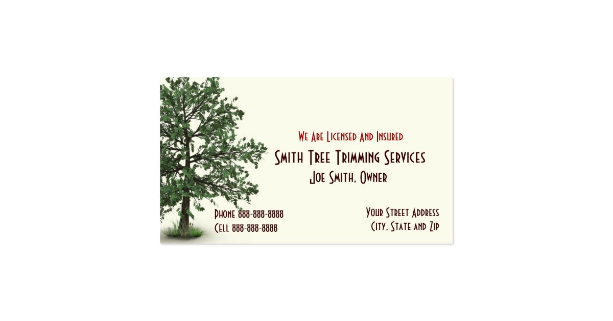 Tree Trimming Care Services Business Card Zazzle